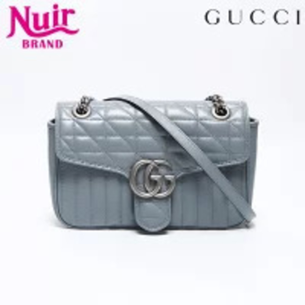 Gucci GG Marmont Chain Shoulder Bag Gray